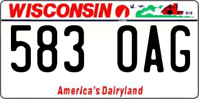 WI license plate 583OAG