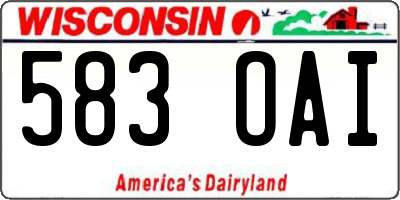 WI license plate 583OAI