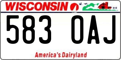 WI license plate 583OAJ