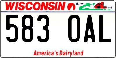 WI license plate 583OAL