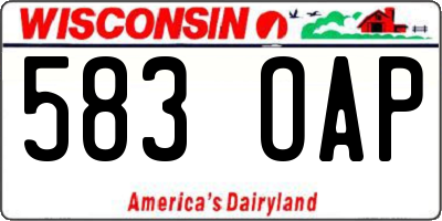 WI license plate 583OAP