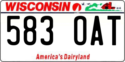 WI license plate 583OAT