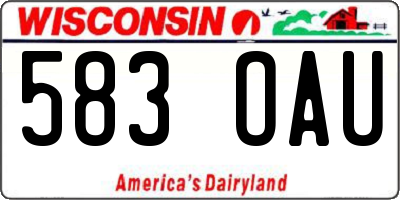 WI license plate 583OAU