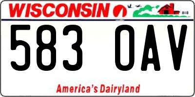 WI license plate 583OAV