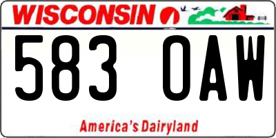 WI license plate 583OAW