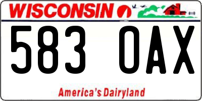 WI license plate 583OAX