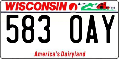 WI license plate 583OAY