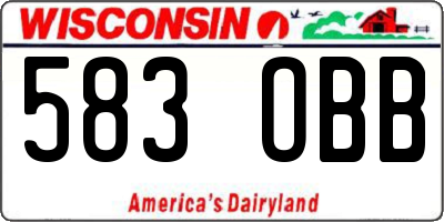 WI license plate 583OBB