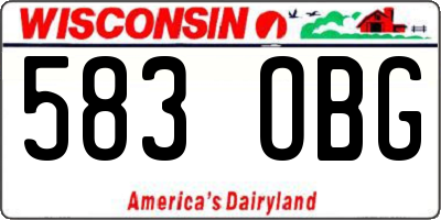WI license plate 583OBG
