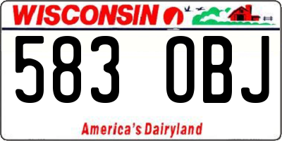 WI license plate 583OBJ