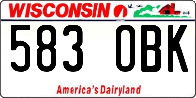 WI license plate 583OBK