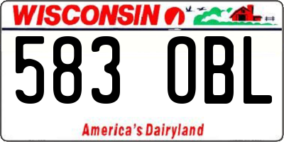 WI license plate 583OBL