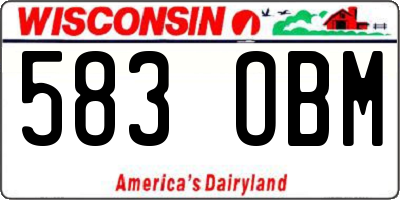 WI license plate 583OBM