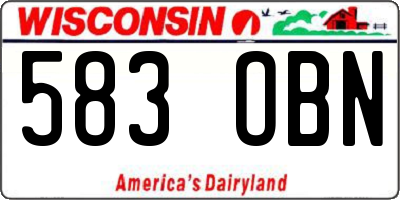 WI license plate 583OBN