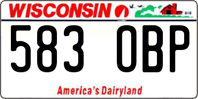 WI license plate 583OBP