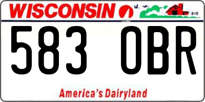 WI license plate 583OBR
