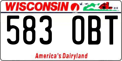 WI license plate 583OBT