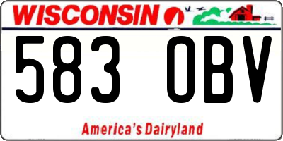 WI license plate 583OBV