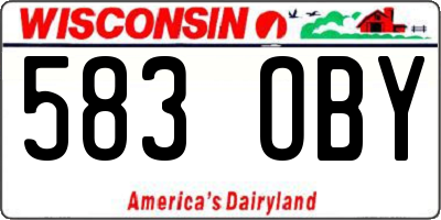 WI license plate 583OBY