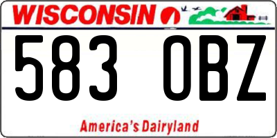WI license plate 583OBZ