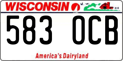 WI license plate 583OCB