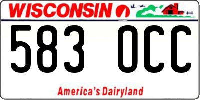 WI license plate 583OCC