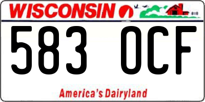 WI license plate 583OCF