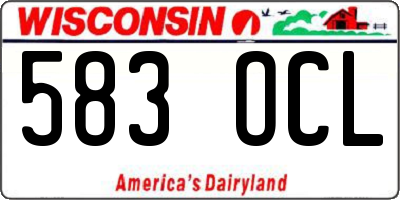WI license plate 583OCL