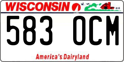 WI license plate 583OCM