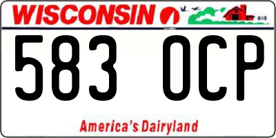 WI license plate 583OCP