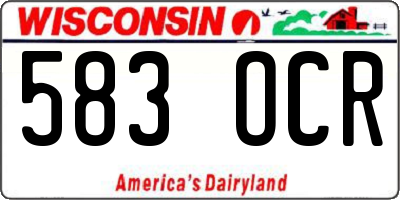 WI license plate 583OCR