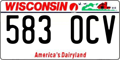 WI license plate 583OCV