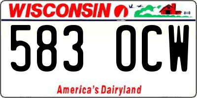 WI license plate 583OCW