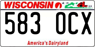 WI license plate 583OCX