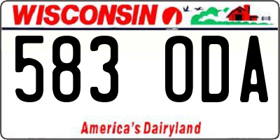 WI license plate 583ODA