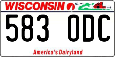 WI license plate 583ODC