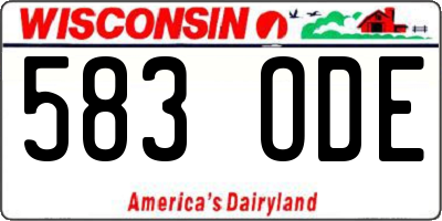 WI license plate 583ODE