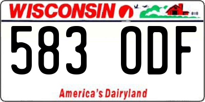WI license plate 583ODF