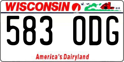 WI license plate 583ODG