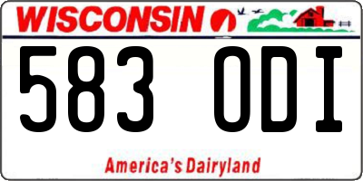 WI license plate 583ODI