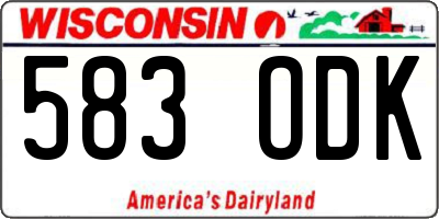 WI license plate 583ODK