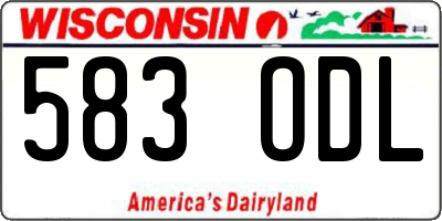 WI license plate 583ODL