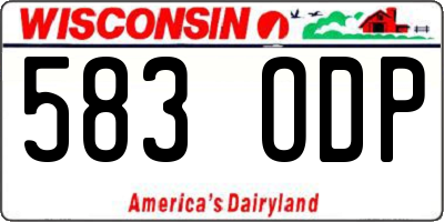 WI license plate 583ODP