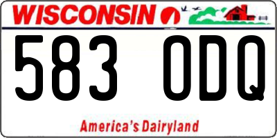 WI license plate 583ODQ