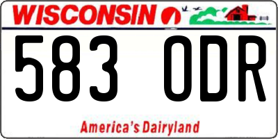 WI license plate 583ODR