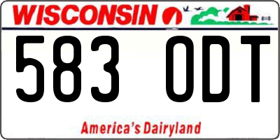 WI license plate 583ODT