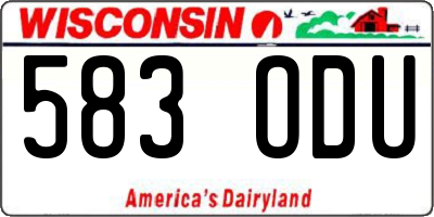 WI license plate 583ODU