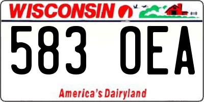 WI license plate 583OEA
