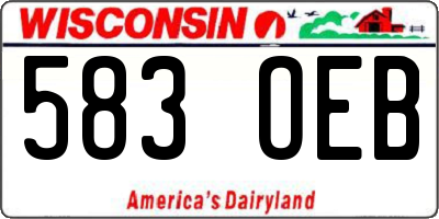 WI license plate 583OEB