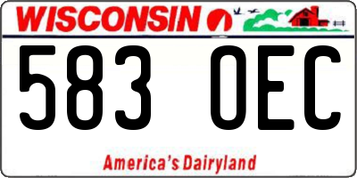 WI license plate 583OEC
